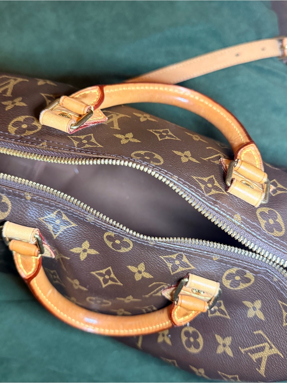 Louis Vuitton Brown Monogram Canvas Satchel with Tan Leather Trim - Picture 10 of 11
